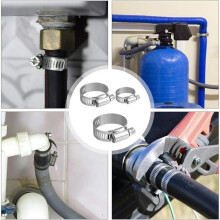 10-38 mm Hose Clamp Set Adjustable Worm Screw Hose Clamp Kit for Water Pipes, Plumbing, Automotive
