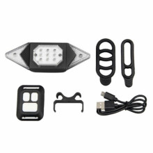 Bicycle Tail Light Turn Signals - Wireless Remote Control - Rechargeable - 5 Modes - USB - Red