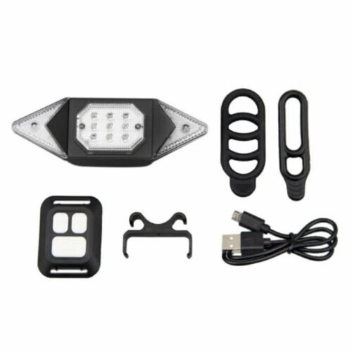 Bicycle Tail Light Turn Signals - Wireless Remote Control - Rechargeable - 5 Modes - USB - Red 1