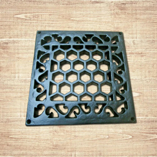 9'' x 9'' Heritage Flat Grille Cover Vent Black Antique 2
