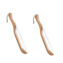 3X Couteau à Pain en Bois Couteau Dentelé de 15,8 Pouces avec Manche en Bois Trancheuse à Pain pour Coupe-Pain au Levain Fait Maison