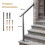 Costway Handrails for Outdoor Steps 3-Step Adjustable Wall-Mounted Stair Hand Rail 4