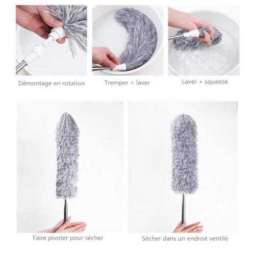Telescopic Duster for Dusting, Washable, Extendable Handle for Home, Car, High Ceilings, Cleaning Tool