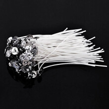 Pack of 50 Waxed Cotton Candle Wicks with Metal Holders 20cm - White