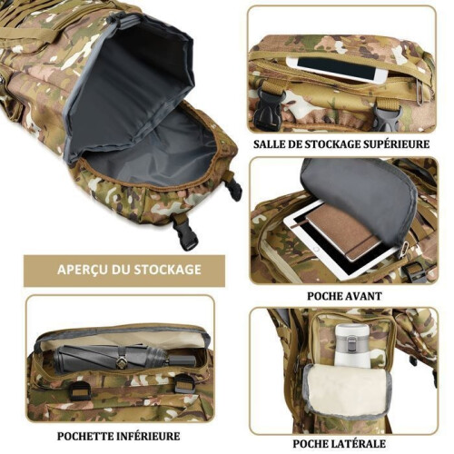 Hiking Backpack - XINXU - 80L - Waterproof - Oxford Fabric - Adjustable Straps 1