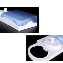 Houder voor elektrische tandenborstel met opbergdoosje voor de Oral-B tandenborstelkop (met deksel).