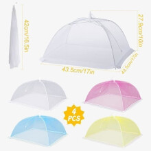 Vliegenkap 43,5*43,5*27,9 cm, Voedselkaptent 4 stuks, Voedselkap van gaas, Voedseltent