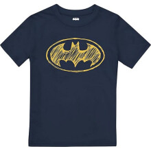(7-8 Years, Navy) Batman Boys Scratch Logo T-Shirt