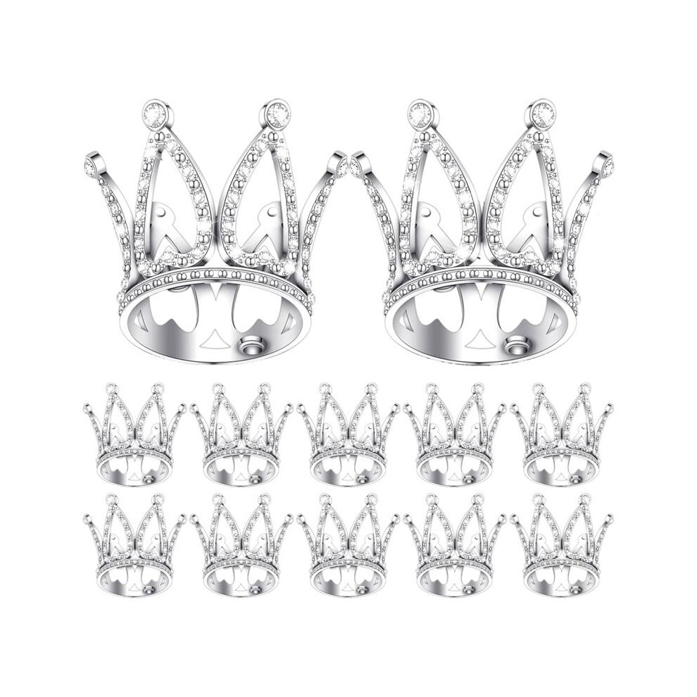 12Pcs Crown Cake Topper  Baby Crown Queen Crown Small Princess Headpiece Cake Decoration for Baby Shower Decor