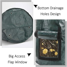 Pack of 4 10-gallon garden potato grow bags with flap and handles. Heavy-duty aerated fabric pots.