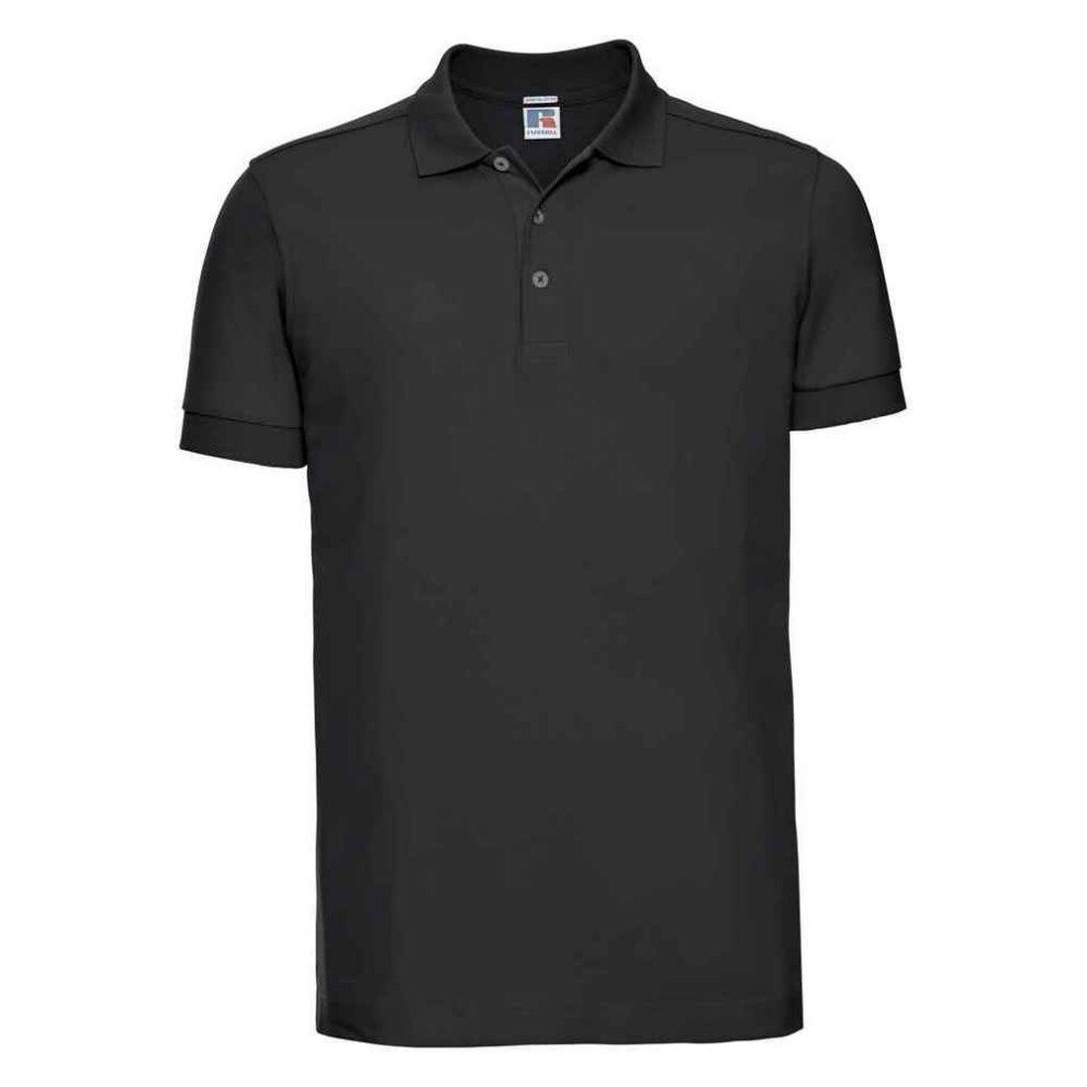 Russell (3Xl, ) Mens Stretch Polo Shirt Black