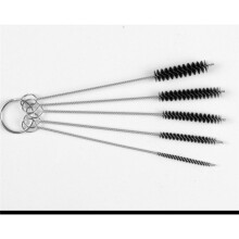 10Pcs Nylon Cleaning Brushes Set with Loop Glasses Keyboards Jewelry Pipe Clean Small Wire Brush Kit (Black - 10 Pcs)