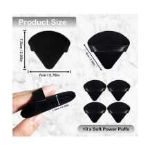 10 Stück lose Puderquasten, weiche dreieckige Make-up-Schwämme aus Baumwolle, Puderquasten (Schwarz)
