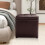 Costway Ottoman Made of Artificial Leather Seat Cube with 30L Storage Space 5