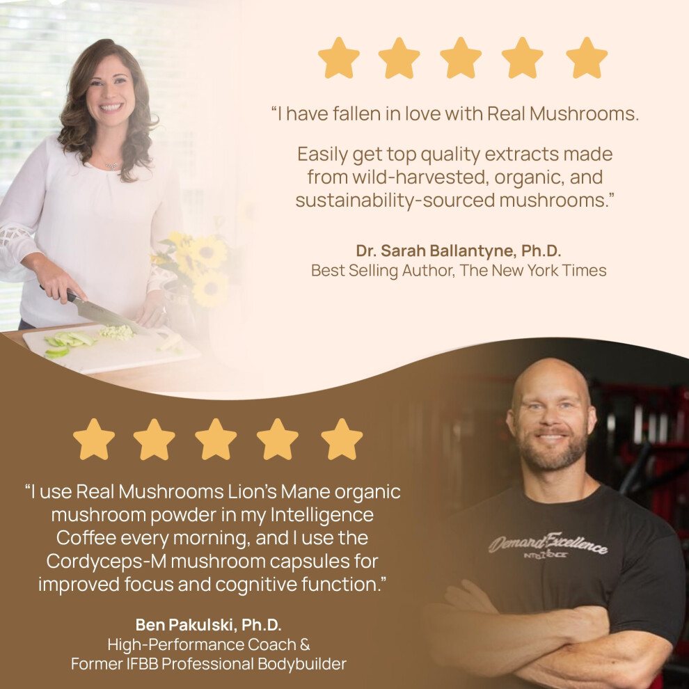 Real Mushrooms LionâS Mane Capsules - Organic Lions Mane Mushroom Extract For Cognitive Function & Immune Support - Brain Supplements For Memory And