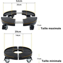 Outdoor and indoor rolling plant stand with 360 rotating wheels (Black)