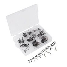 WAVE 75pcs Fishing Rod Repair Parts with Double Eye Feet Rings for Sea Rod