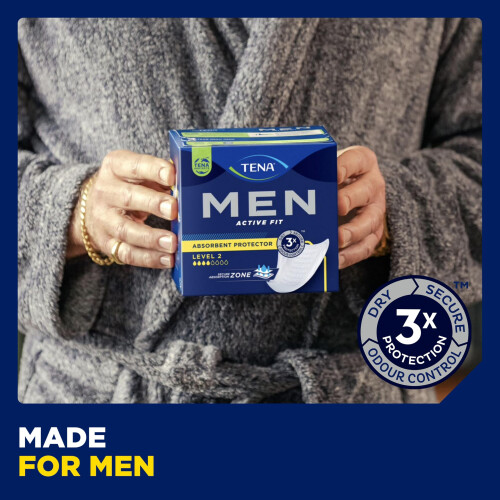 Tena TENA Men Active Fit Absorbent Protector, Level 2, 1 Pack of 20 (20 Count) 1