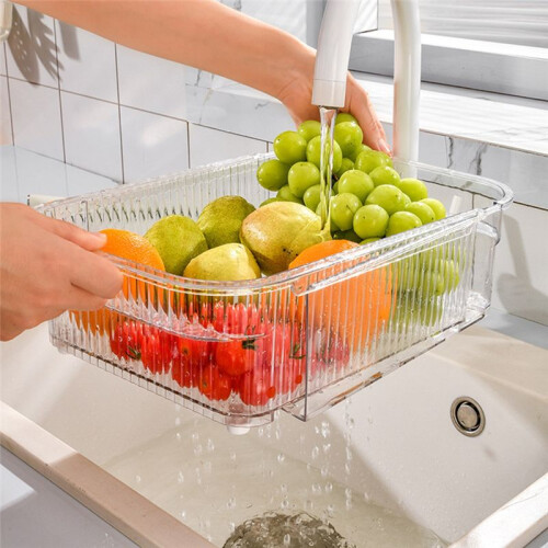 Drain Basket Bowl Rack Kitchen Fruit Storage Rack Sink Retractable Sink Storage Rack 1