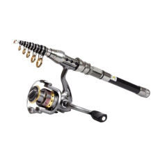 Carbon fiber sea fishing rod - Portable - 1.8M - 8 sections - Black