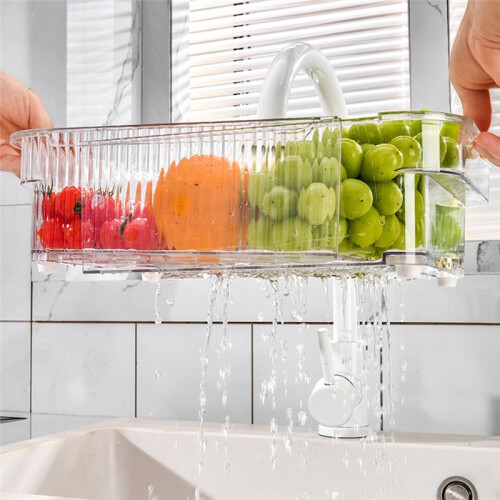 Drain Basket Bowl Rack Kitchen Fruit Storage Rack Sink Retractable Sink Storage Rack 2