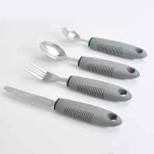 Extra Wide Handles Easy Grip Cutlery Set of 4 Disability Aids,Chunky Handles, Corfort Grips Disability Ideal Dining aid for Elderly Disabled Arthriti
