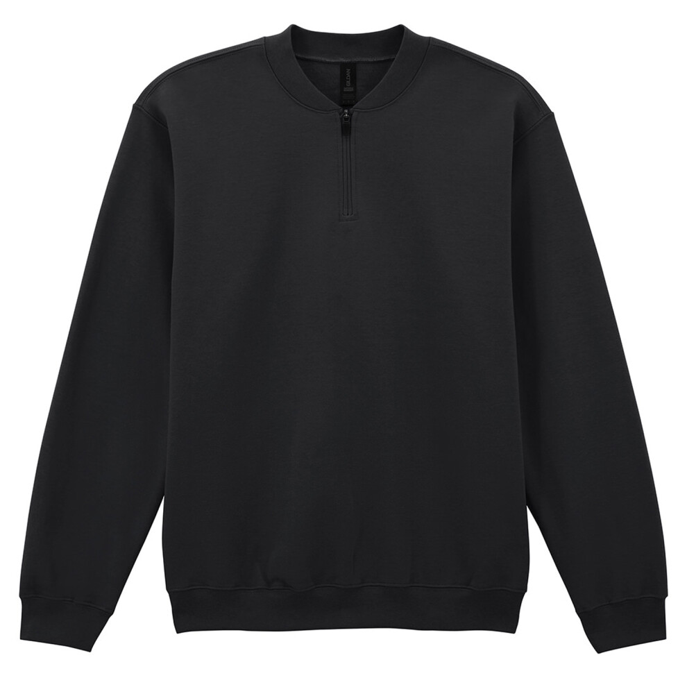 Gildan (3Xl, ) Unisex Adult Softstyle Midweight Quarter Zip Sweatshirt Black