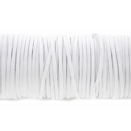 Breed wit elastisch lint 3 mm 146 m - Platte elastische band op rol voor textiel - Elastisch koord 1