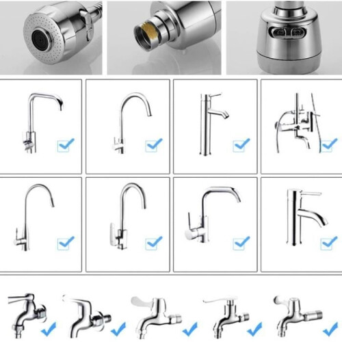 Faucet Aerator - 360 Swivel - Stainless Steel - 2 Adjustable Modes - Universal Interface 1