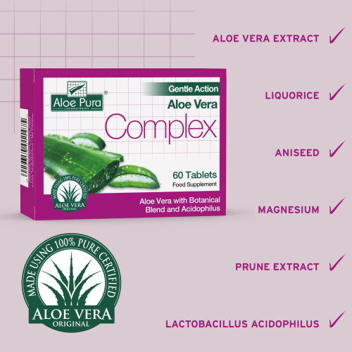 Aloe Pura Aloe Pura Aloe Vera Gentle Action Complex Tablets, Natural, 2