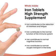 Gentle Iron Tablets 28mg High Strength Ferrous Fumarate Iron - Vegan Iron Supplements for Men and Womens Health - Reduction in Tiredness and Fatigue,