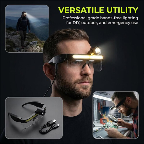1 Pc Glasses Lamp Intelligent Sensing Headlight, Multifunctional, Compact and Portable TYPE-C Charging Model 2