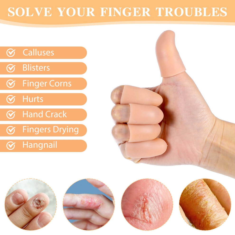 Ptwola 16Pcs Finger Cots Silicone Finger Protector Covers Waterproof