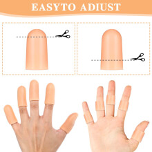 Ptwola 24pcs Finger Cots Silicone Finger Protector Covers Waterproof Soft Fingertips Support Sleeves Rubber Thumb Finger Caps Wrap Gloves for Finger