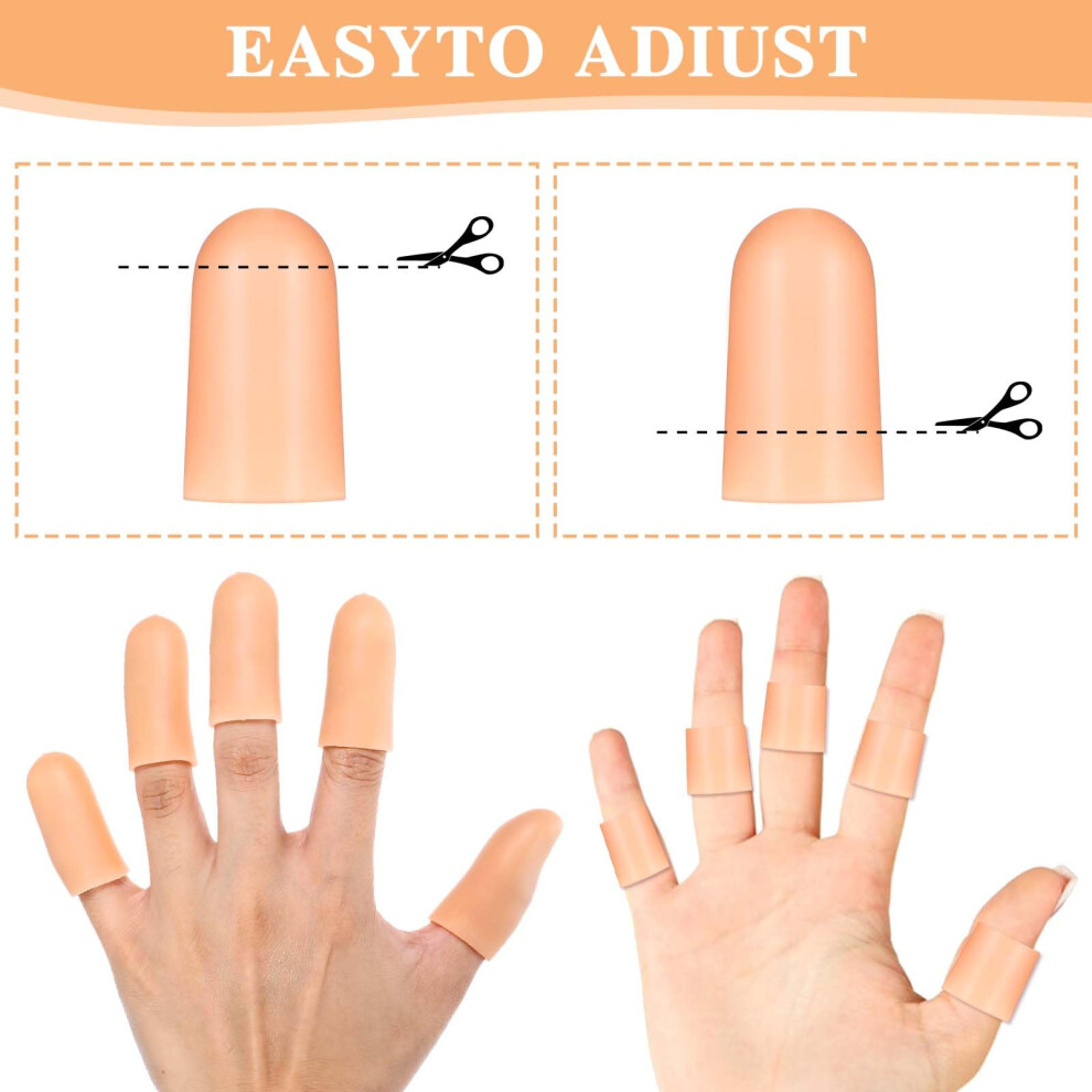 Ptwola 24Pcs Finger Cots Silicone Finger Protector Covers Waterproof Soft Fingertips Support Sleeves Rubber Thumb Finger Caps Wrap Gloves For Finger