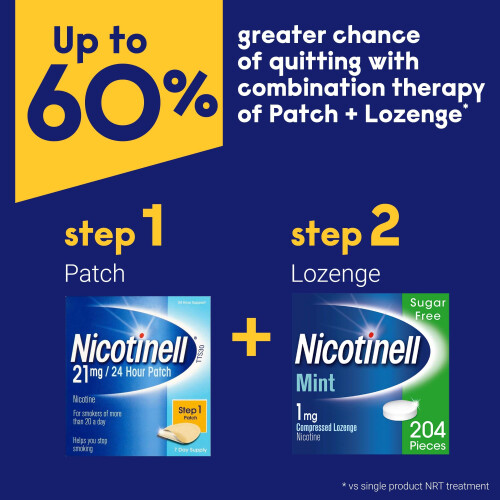 Nicotinell Nicotine Patch, Quit Smoking Aid Step 1, 24 Hour Patch, 21 mg, Pack of 7