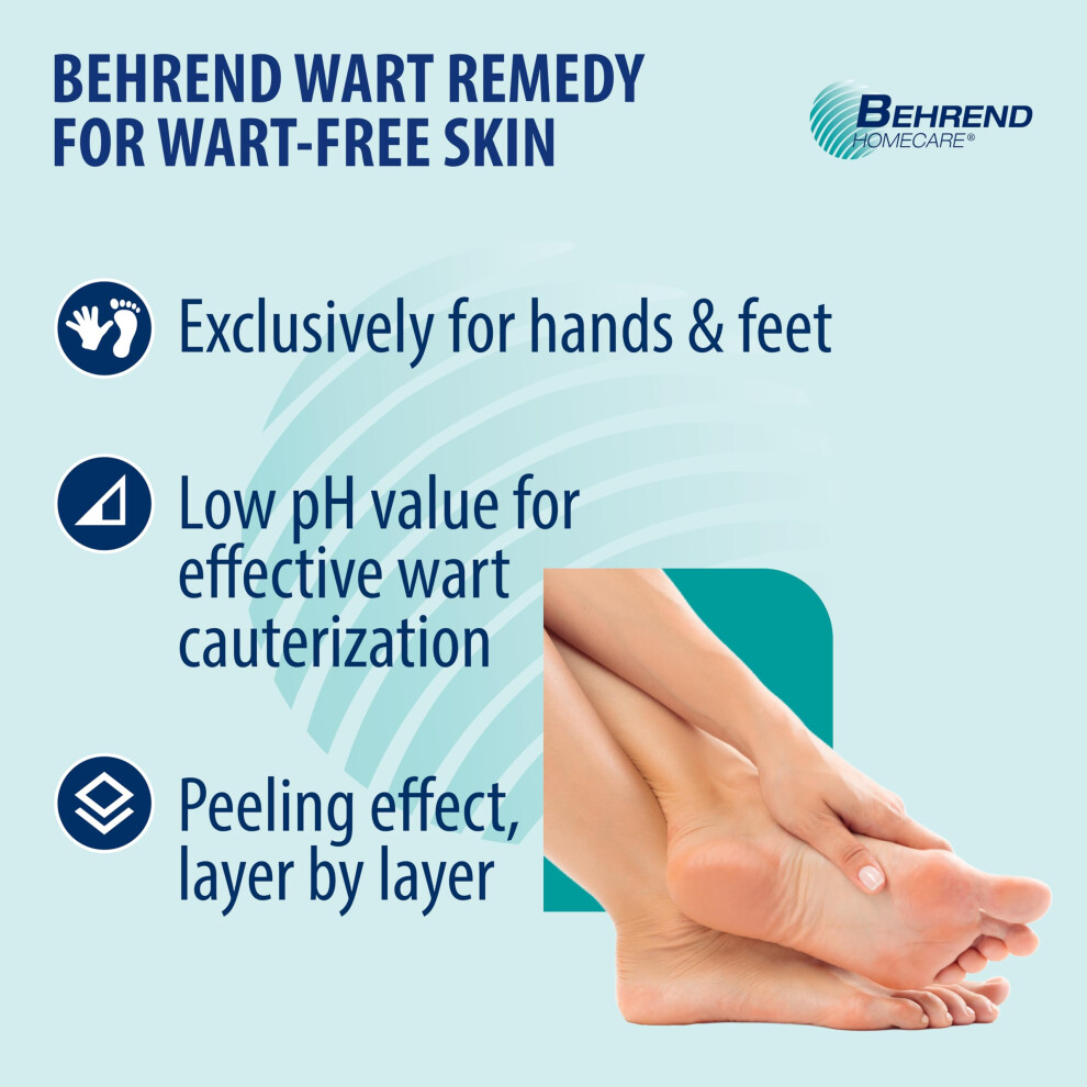Behrend Homecare Behrend Wart Remover - Treatment For Common Warts For Hand & Feet - For Adults And Children From 4 Years