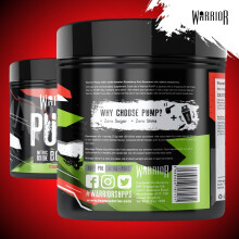 Warrior Pump Pre Workout Powder 225g – Non Stim & Caffeine Free Preworkout Nitric Oxide Supplement – Contains Citrulline Malate, Glycerol, Cyclic