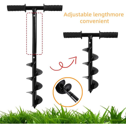 Fence Post Auger,Post Hole Digger Hand Drill, 10X60cmPost Hole Digger with Non-S 2