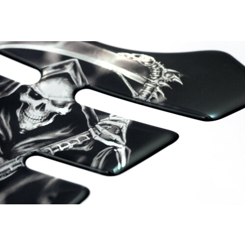 Grim Reaper Black and White 3D Gel Domed Tank 1