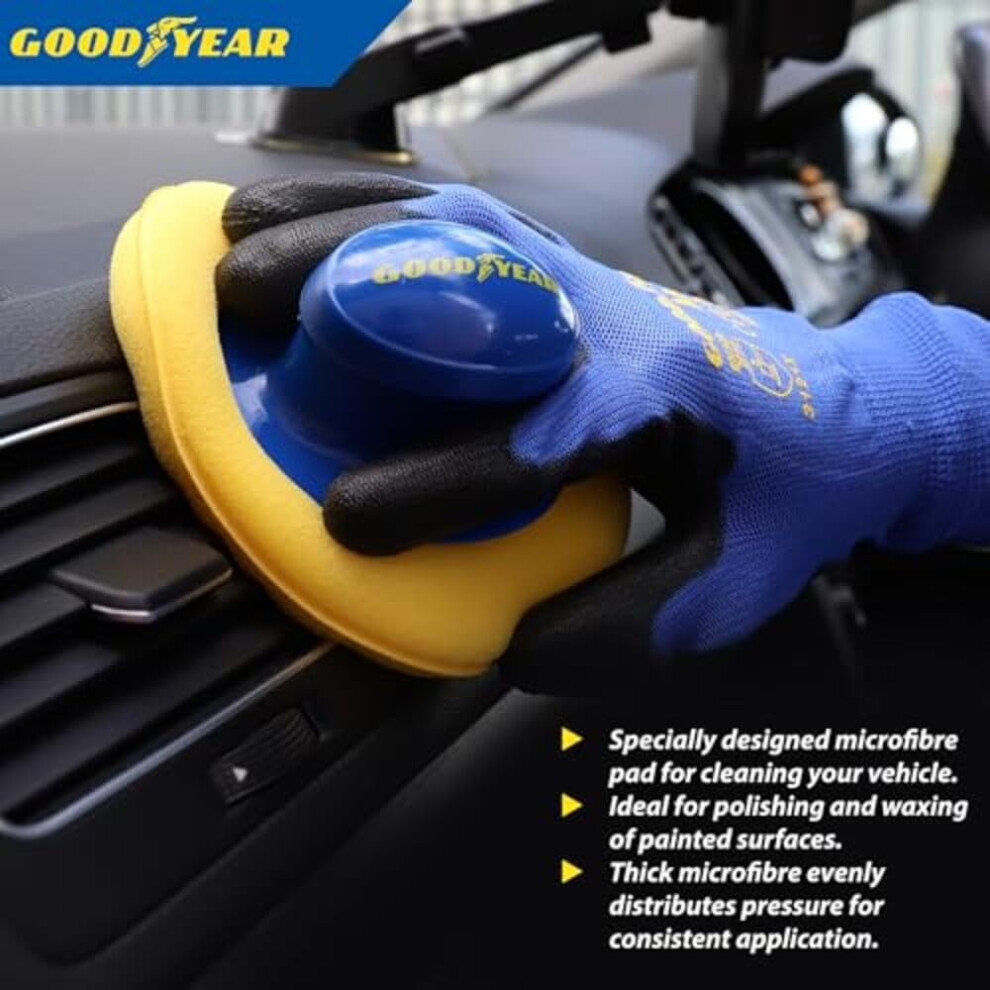 Goodyear 3Pc Applicator Set Specially Designed Microfiber Pad For Cleaning Your Vehicle|Ideal For Polishing And Waxing Of Painted Surfaces|Thick Micr 3234186650736