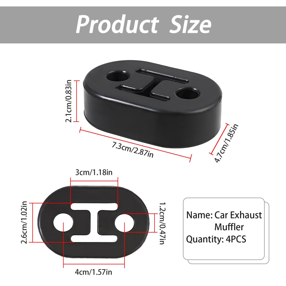 Vbgurr 4 Pcs Exhaust Hanger 2 Holes Car Exhaust For Most Cars Truck 5006683644994