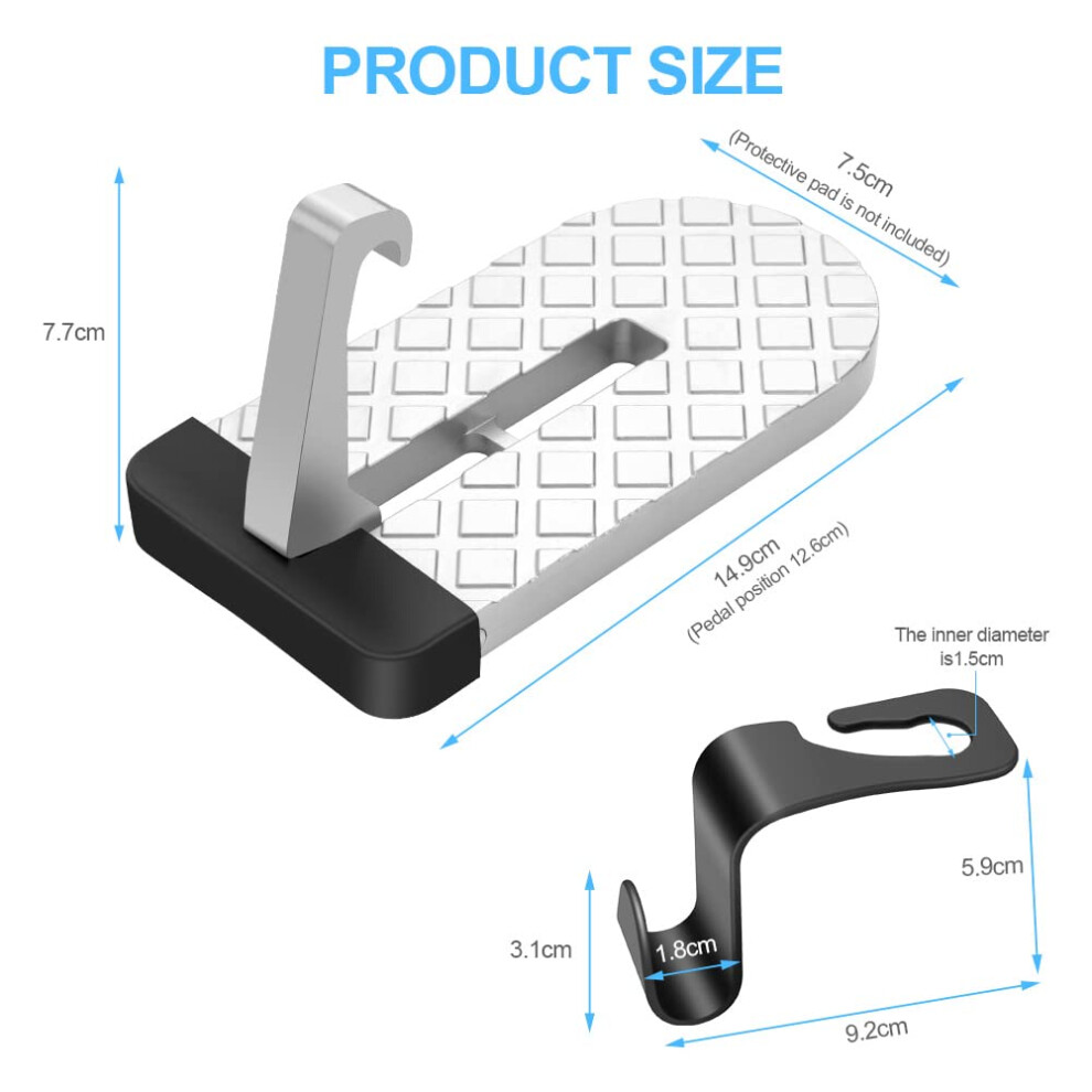 Uraqt Car Door Pedal, Car Doorstep Roof-Rack Foot Pedal Ladder, Multifunction Foldable Auto Safety Hammer Non-Slip Portable Vehicle Rooftop Assistanc 4379395523163