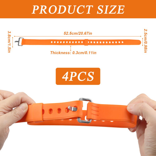 4PCS Heavy Duty Voile Straps 50cm, Adjustable Tie down Rubber Straps 1