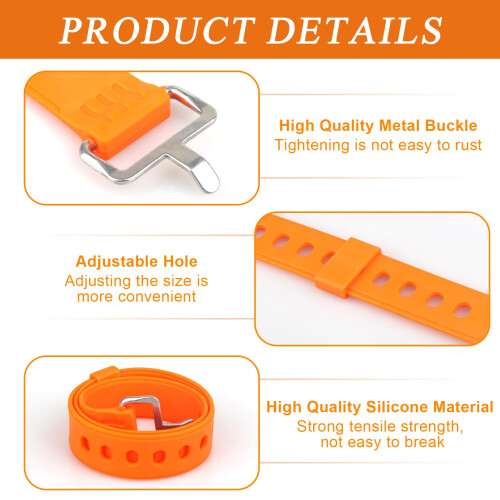 4PCS Heavy Duty Voile Straps 50cm, Adjustable Tie down Rubber Straps 2