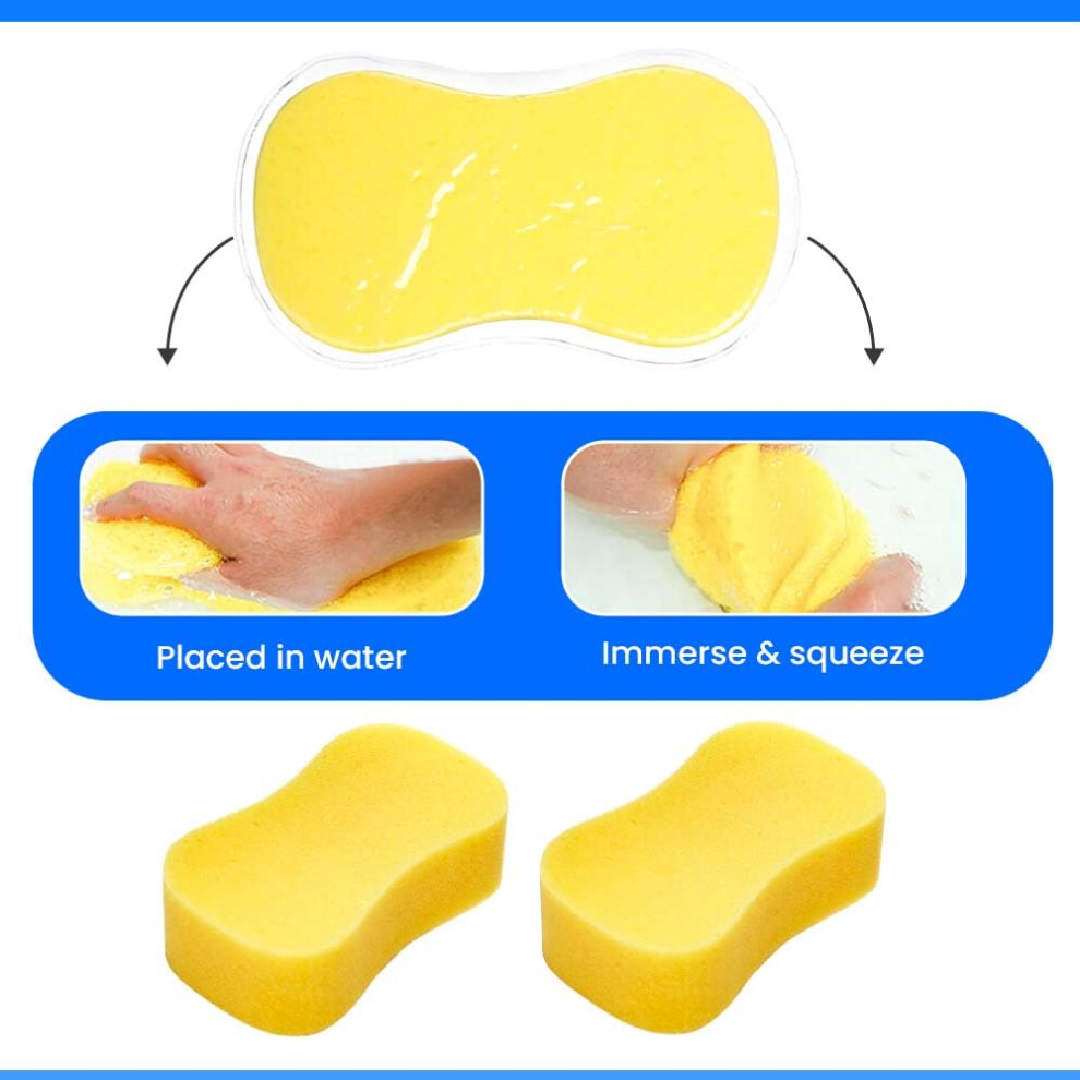 Jumbo Car Wash Sponge Pack Of 4 Extra Large - Anti-Scratch Super Absorbent Multi-Purpose Cleaning Sponges For Car Exterior, Windows, Wheels, Windscre 5319178080130