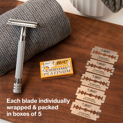 BIC BIC Chrome Platinum, Double Edge Safety Razor, Disposable Single 1