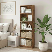(5 Tier Extra Large) Cambridge Wooden Bookcases Shelving Display Storage Unit