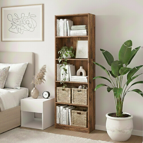 Vida Designs (5 Tier Extra Large) Cambridge Wooden Bookcases Shelving Display Storage Unit