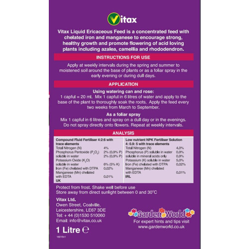 Vitax 6EF1 1 Litre Ericaceous Feed - N/A 2